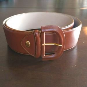 Vintage 90s Longchamp Leather Brown Belt 38"